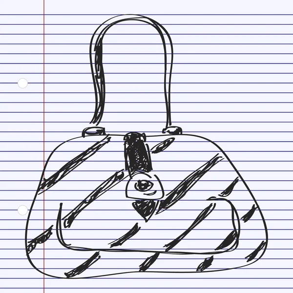 Einfaches Doodle einer Handtasche — Stockvektor