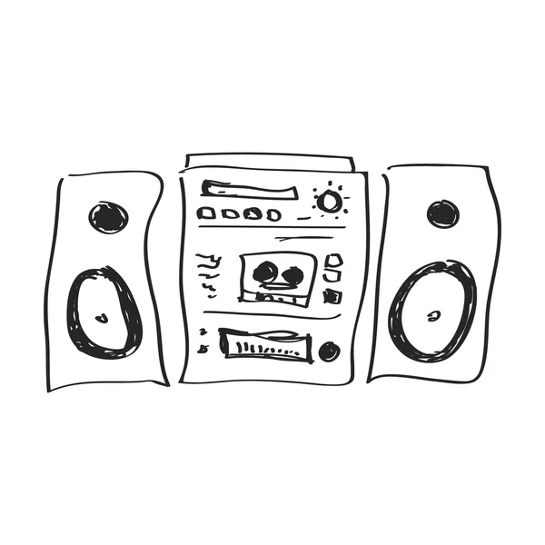 Bir hifi basit doodle — Stok Vektör