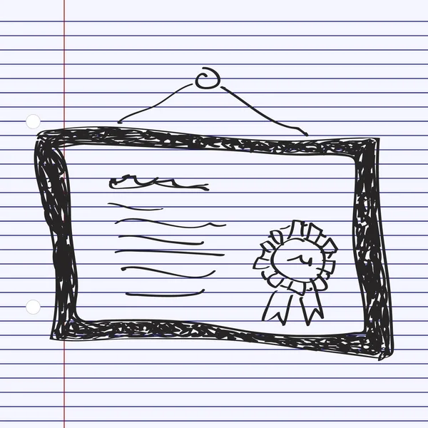 Doodle simples de um certificado — Vetor de Stock