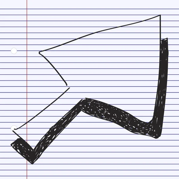 Enkla doodle av en markör pil — Stock vektor