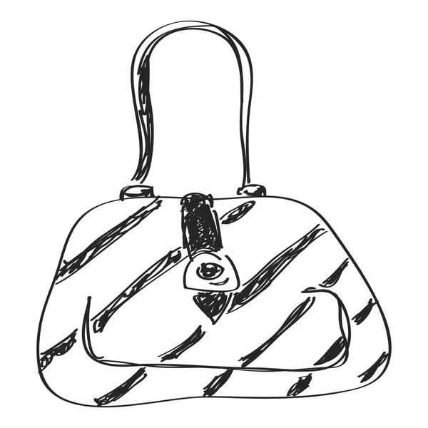 Doodle simples de uma bolsa feminina — Vetor de Stock