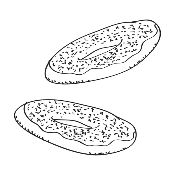 Простые каракули пончика — стоковый вектор