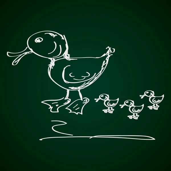 Simple gribouillage d'un canard — Image vectorielle