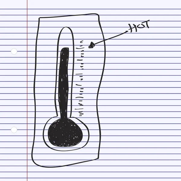 Garabato simple de un termómetro — Vector de stock