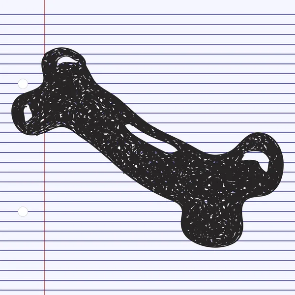 Eenvoudige doodle van een bone — Stockvector