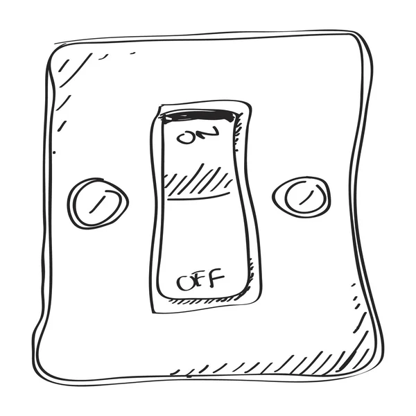 Garabato simple de un interruptor — Vector de stock