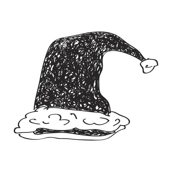 Enkla doodle för en santa hatt — Stock vektor