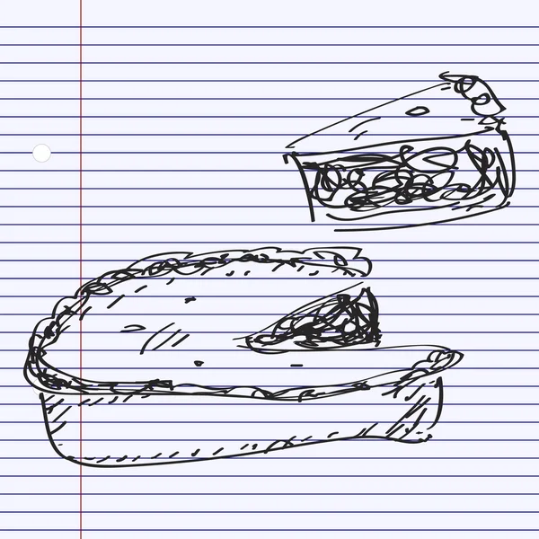 Einfaches Doodle eines Kuchens — Stockvektor