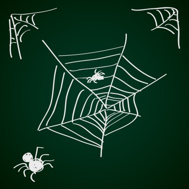 Bir örümcek web basit doodle