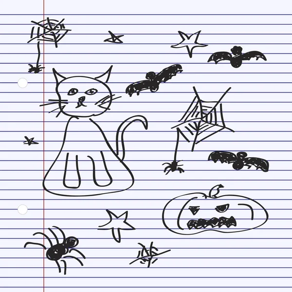 Doodle simples de um jogo de Halloween — Vetor de Stock