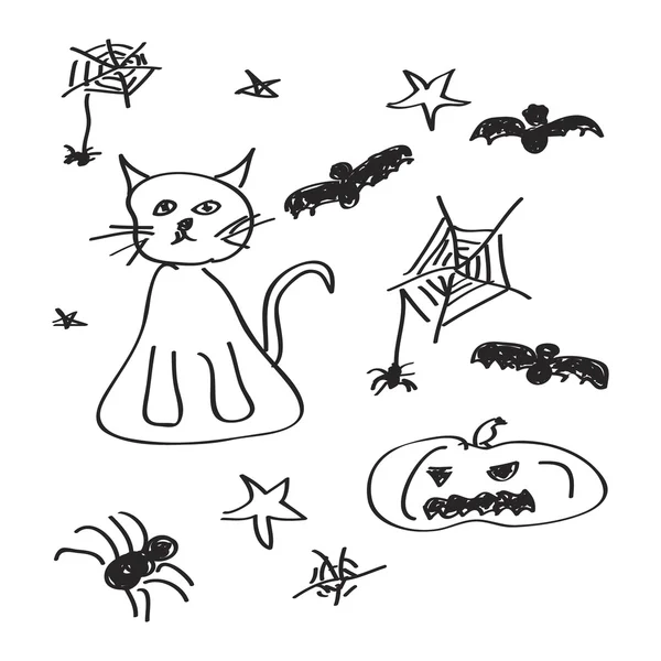 Enkla doodle av en halloween — Stock vektor