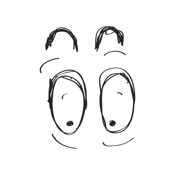 Doodle simples de uns olhos assustadores — Vetor de Stock