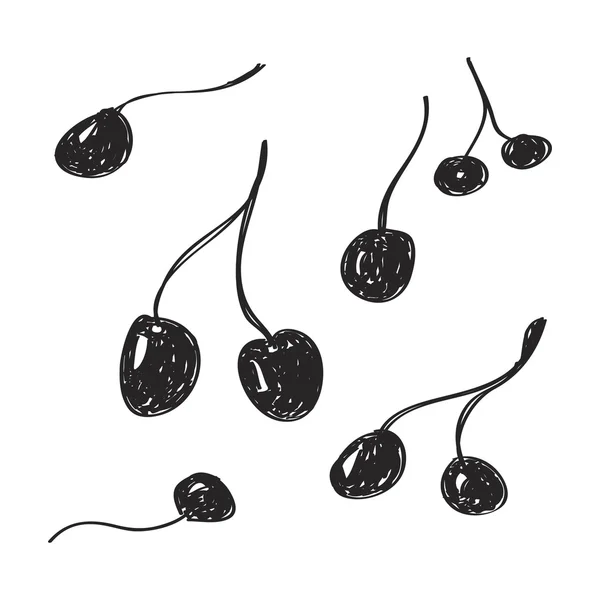 Simple doodle of some cherries — Stock Vector