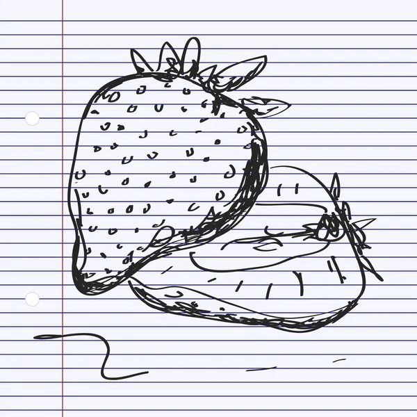 Çilek basit doodle — Stok Vektör