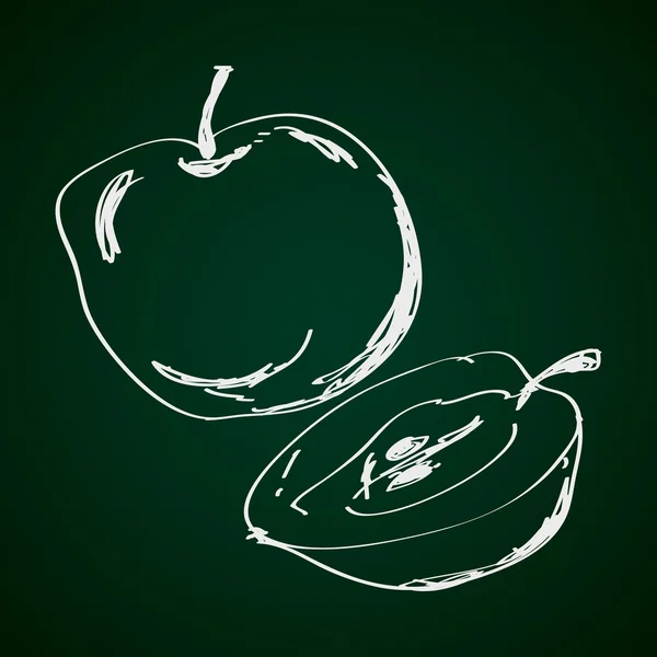 Simple gribouillage d'une pomme — Image vectorielle