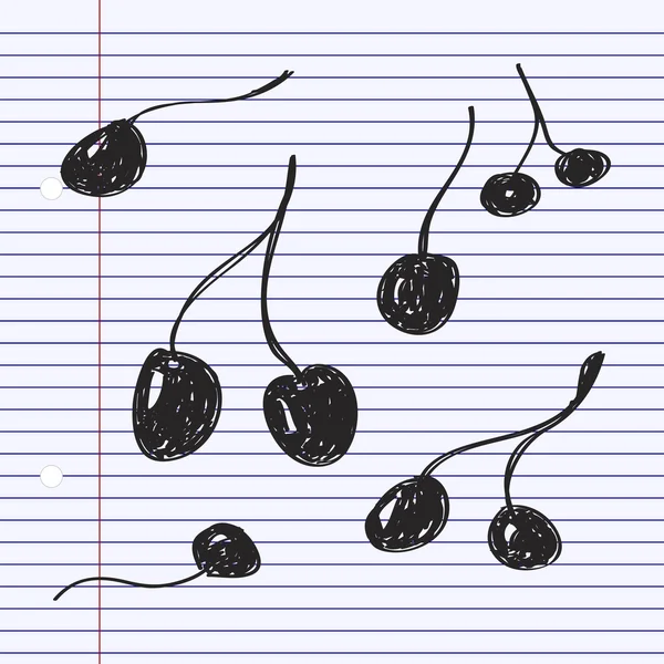 Απλή doodle του κάποια κεράσια — Διανυσματικό Αρχείο