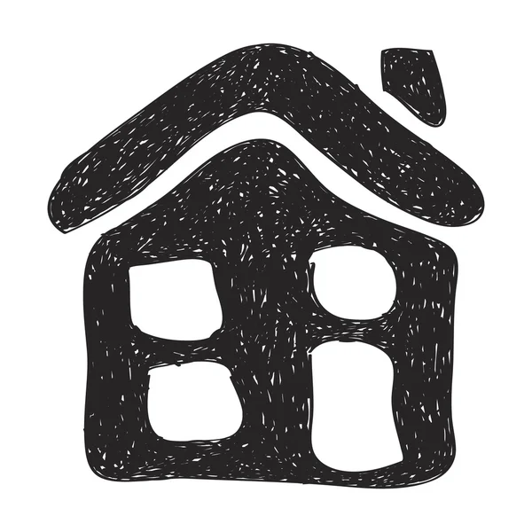 Simple gribouillage d'une maison — Image vectorielle