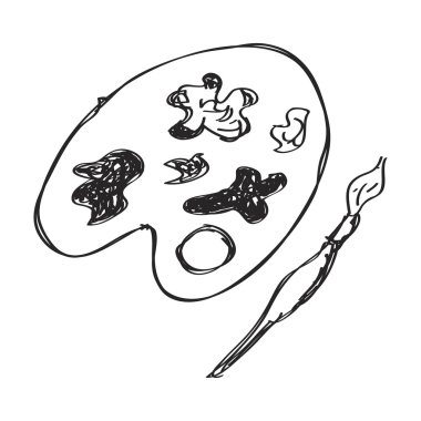 Basit doodle boya palet