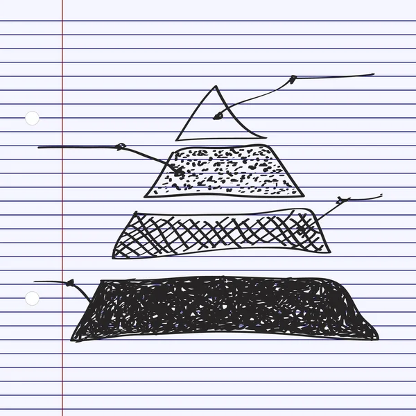 Простые каракули пирамиды — стоковый вектор