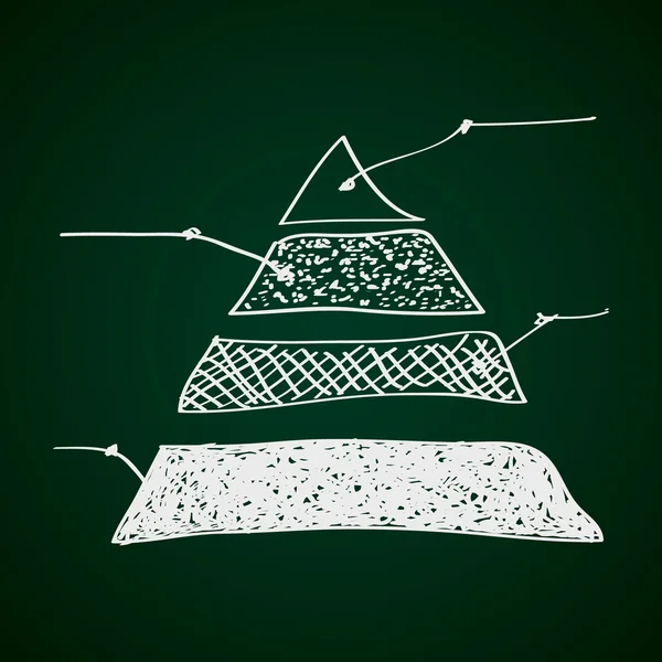 Semplice scarabocchio di un grafico a piramide — Vettoriale Stock