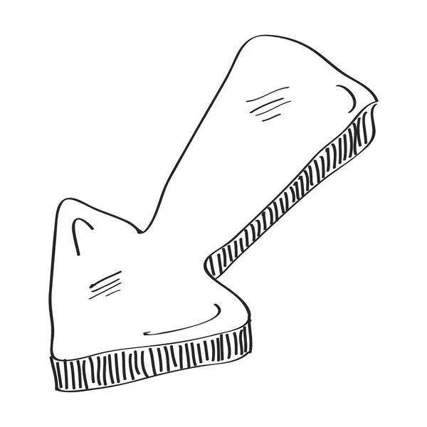 Simple gribouillage d'une flèche — Image vectorielle