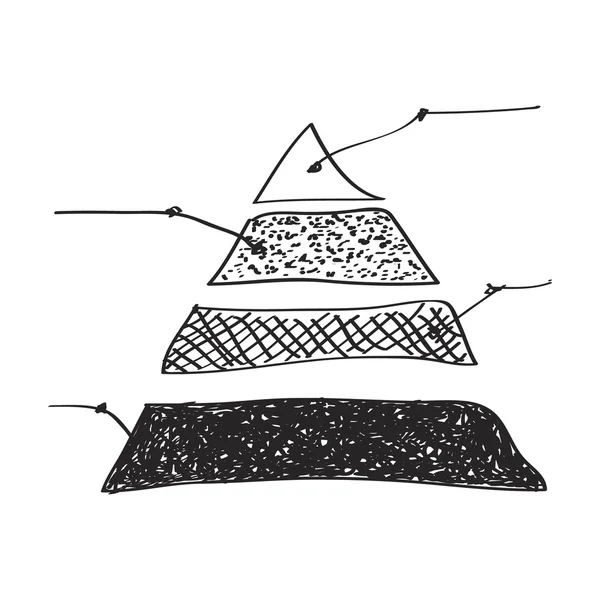 Doodle simples de um gráfico de pirâmide — Vetor de Stock