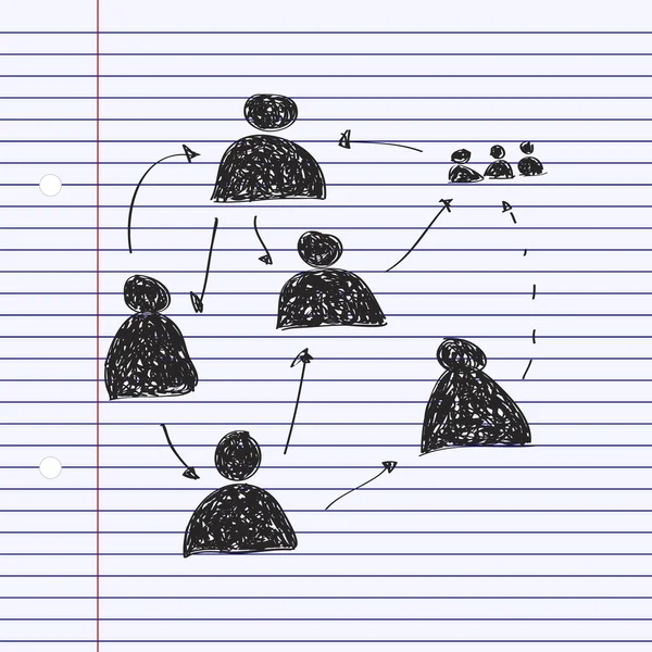 Bir ağ basit doodle — Stok Vektör