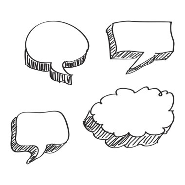 Bir konuşma balonu basit doodle