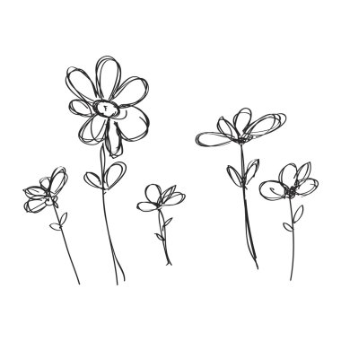 Bazı çiçek basit doodle