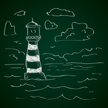 Bir deniz feneri basit doodle
