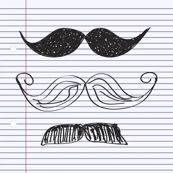 Une simple gribouille de moustache — Image vectorielle