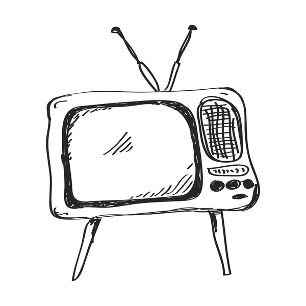 Eenvoudige doodle van een televisie — Stockvector