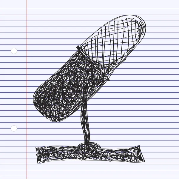 Simple gribouillage d'un microphone — Image vectorielle