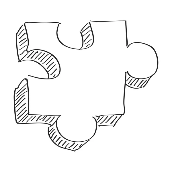 Simple gribouillage d'une pièce de puzzle — Image vectorielle