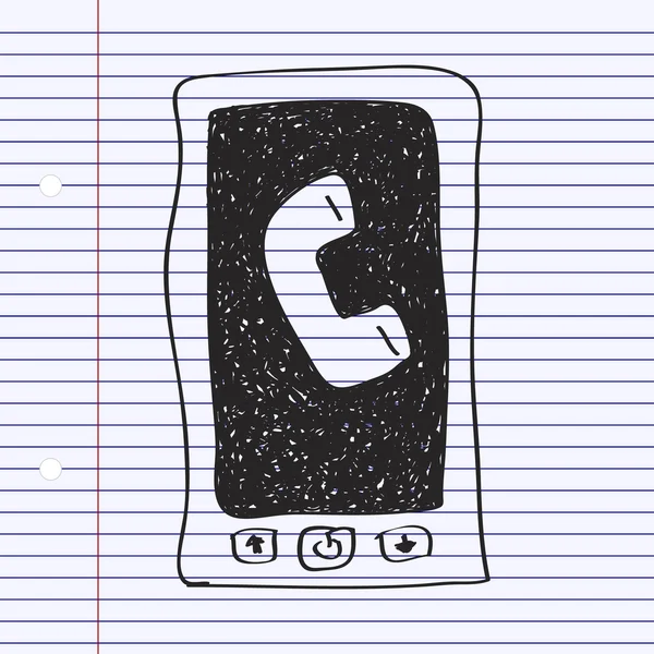 Garabato simple de un teléfono móvil — Vector de stock