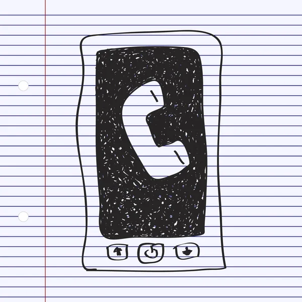 Einfaches Doodle eines Mobiltelefons — Stockvektor