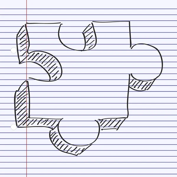 Einfaches Doodle eines Puzzlestücks — Stockvektor