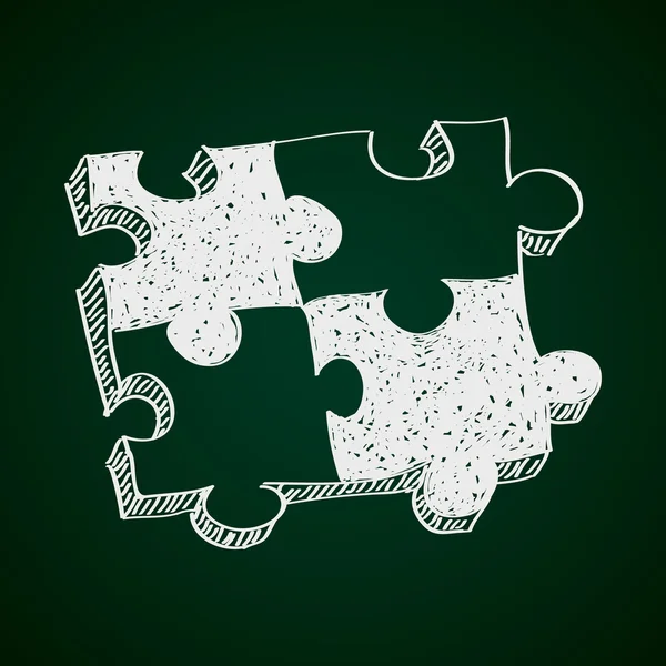 Eenvoudige doodle van een stukje van de puzzel — Stockvector