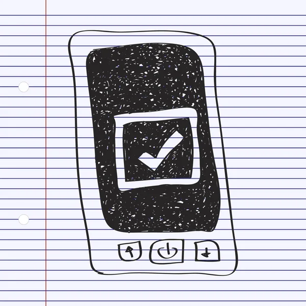 Bir cep telefonunun basit doodle — Stok Vektör