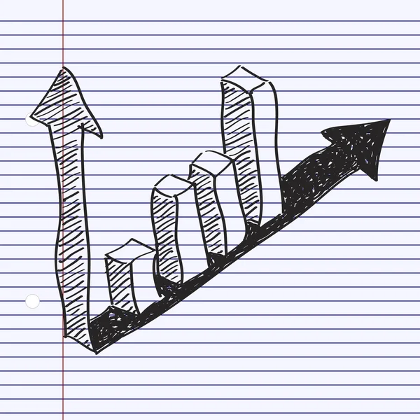 Bir çubuk grafik basit doodle — Stok Vektör