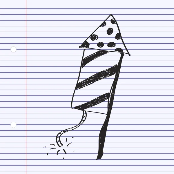 Απλή doodle του ένα πυροτέχνημα — Διανυσματικό Αρχείο