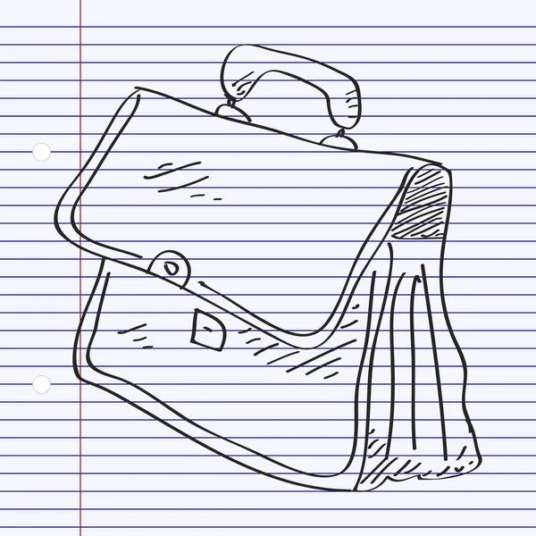 간단한 낙서의 서류 가방 — 스톡 벡터