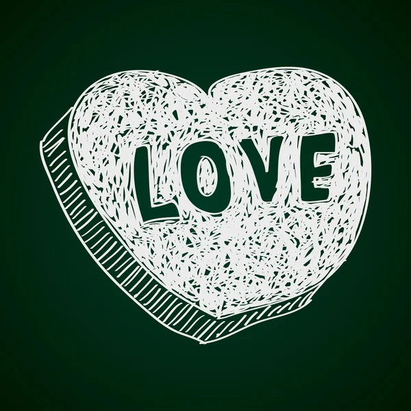 Simple gribouillage d'un cœur d'amour — Image vectorielle