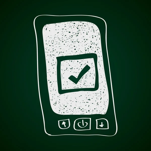 Simple gribouillage d'un téléphone portable — Image vectorielle