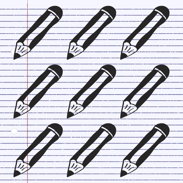 Egyszerű doodle, néhány ceruza — Stock Vector