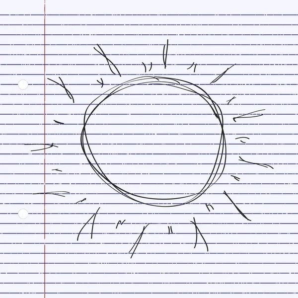 Jednoduchý doodle slunce — Stockový vektor