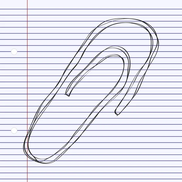 Doodle simples de um clipe de papel — Vetor de Stock