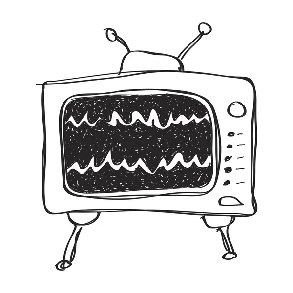 テレビの簡単な落書き — ストックベクタ