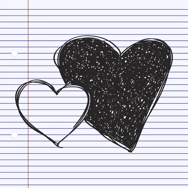 Doodle simples de um coração — Vetor de Stock