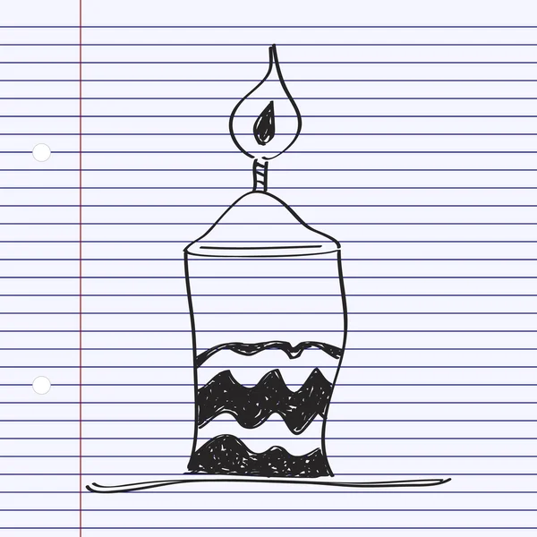 Doodle simples de uma vela — Vetor de Stock